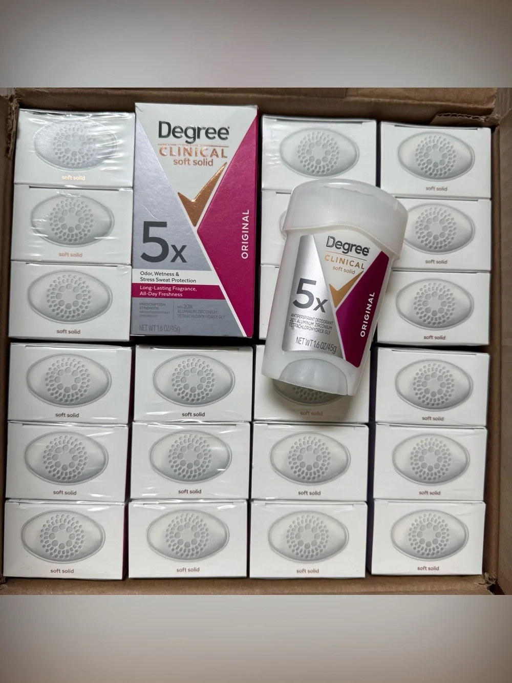 🔥BULK BUY🔥 Degree Clinical 5x Original Soft Solid Deodorant 1.6 oz- PACK OF 24